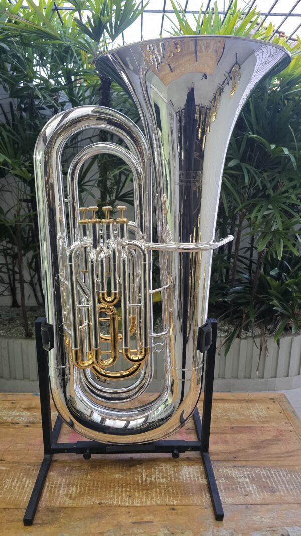 Tuba Yamaha YBB-321 II Prata com Ouro Sib (Usada) - Image 2