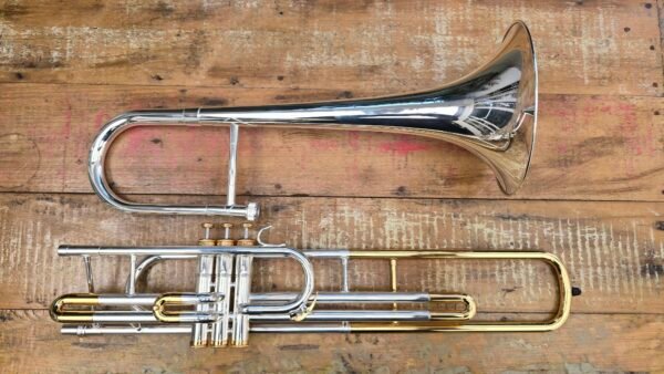 Trombone de Pisto Curto Kings Technology Prata com Ouro Sib (Novo) - Imagem 3