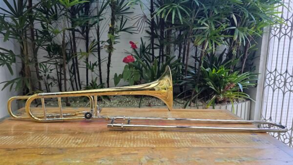 Trombone De Vara Tenor Laqueado Bb/f Hsl-801l Harmonics (Semi-Novo) - Imagem 2