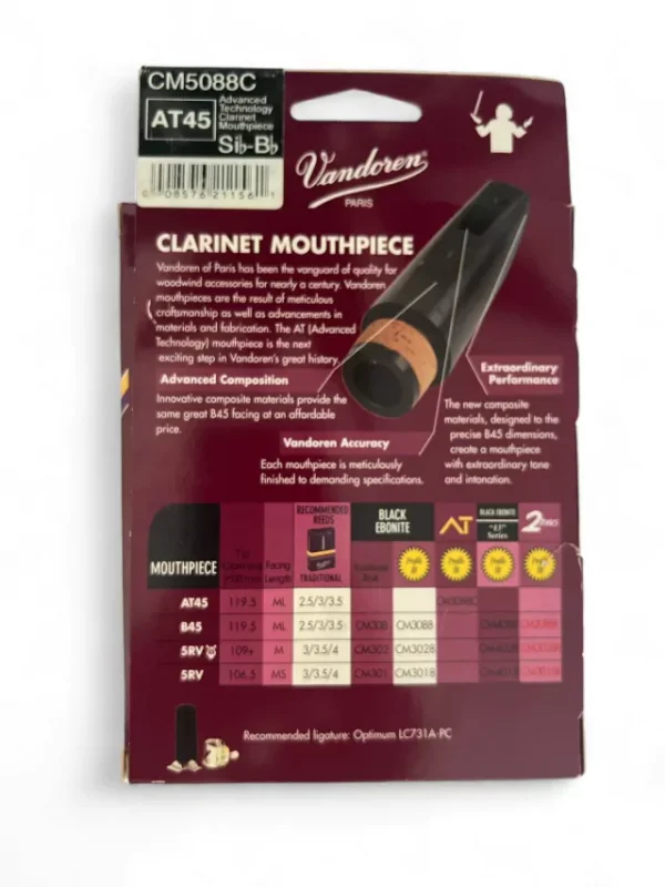 Boquilha Clarinete AT45 Vandoren CM5088C (Novo) - Imagem 2