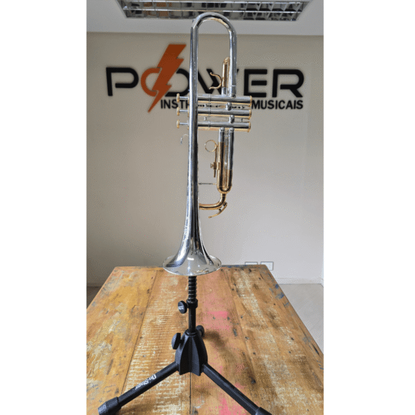 Trompete E.N.Winston Boston 475 LTH Prata com Detalhes em ouro Sib (usado) - Imagem 2