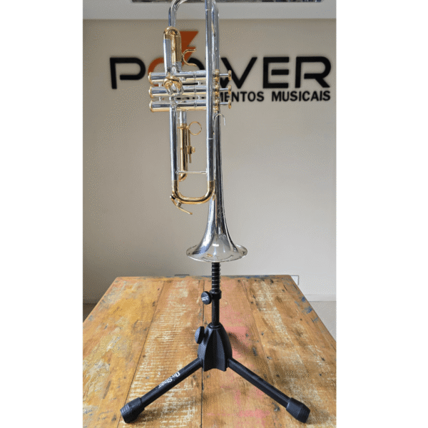 Trompete E.N.Winston Boston 475 LTH Prata com Detalhes em ouro Sib (usado) - Imagem 3