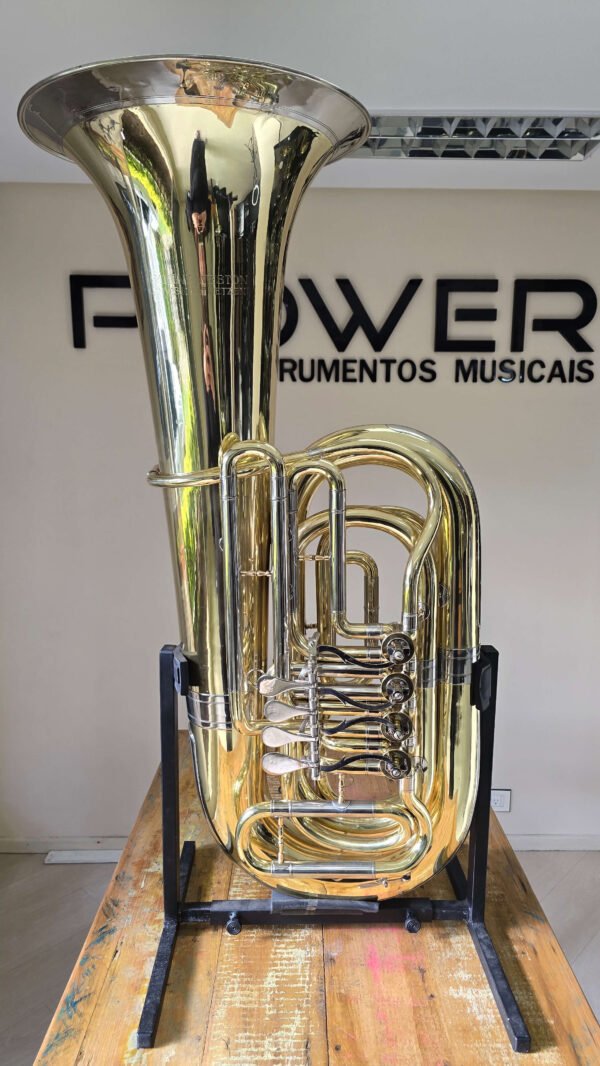 Tuba W. Meinl Weston Advision of Getzen 5/4 4 Rotores Laqueada Sib (Usada) - Imagem 2