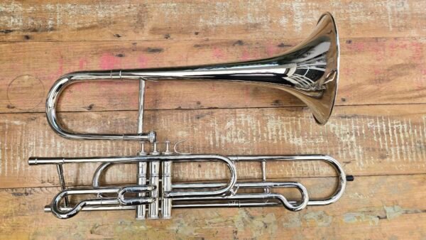 Trombone de Pisto Curto Weril F671 Niquelado Sib (Semi-Novo) - Imagem 3
