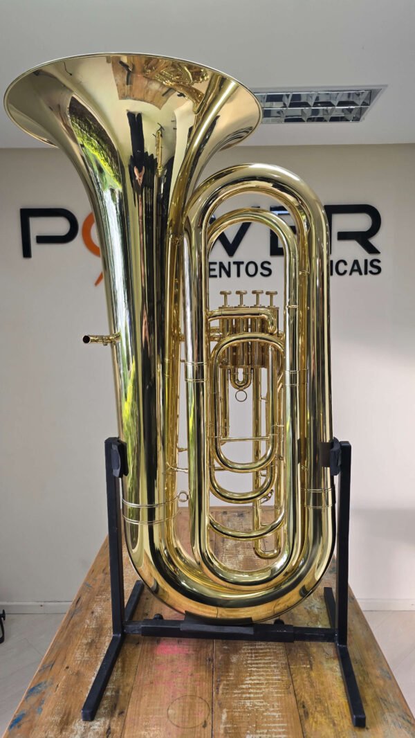 Tuba Weril J981 4/4 4 Pistos Laqueada Sib (Usada) - Imagem 3
